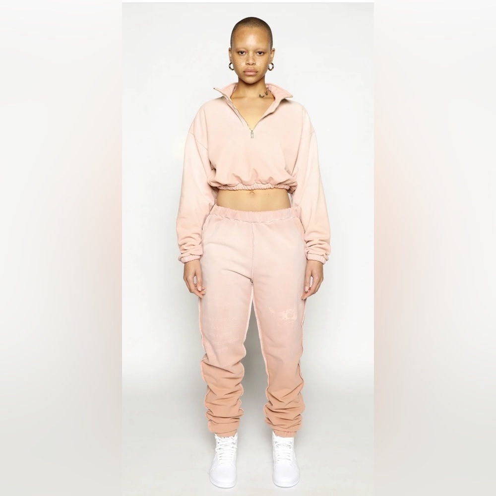 NWOT Boys Lie x Ariel Blush Quarter Zip Crop Hoodie SZ XS/S/Fits Up To Medium